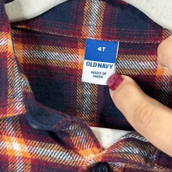 Old Navy Boys Plaid Flannel Button Down size 4T - Picture 5 of 7
